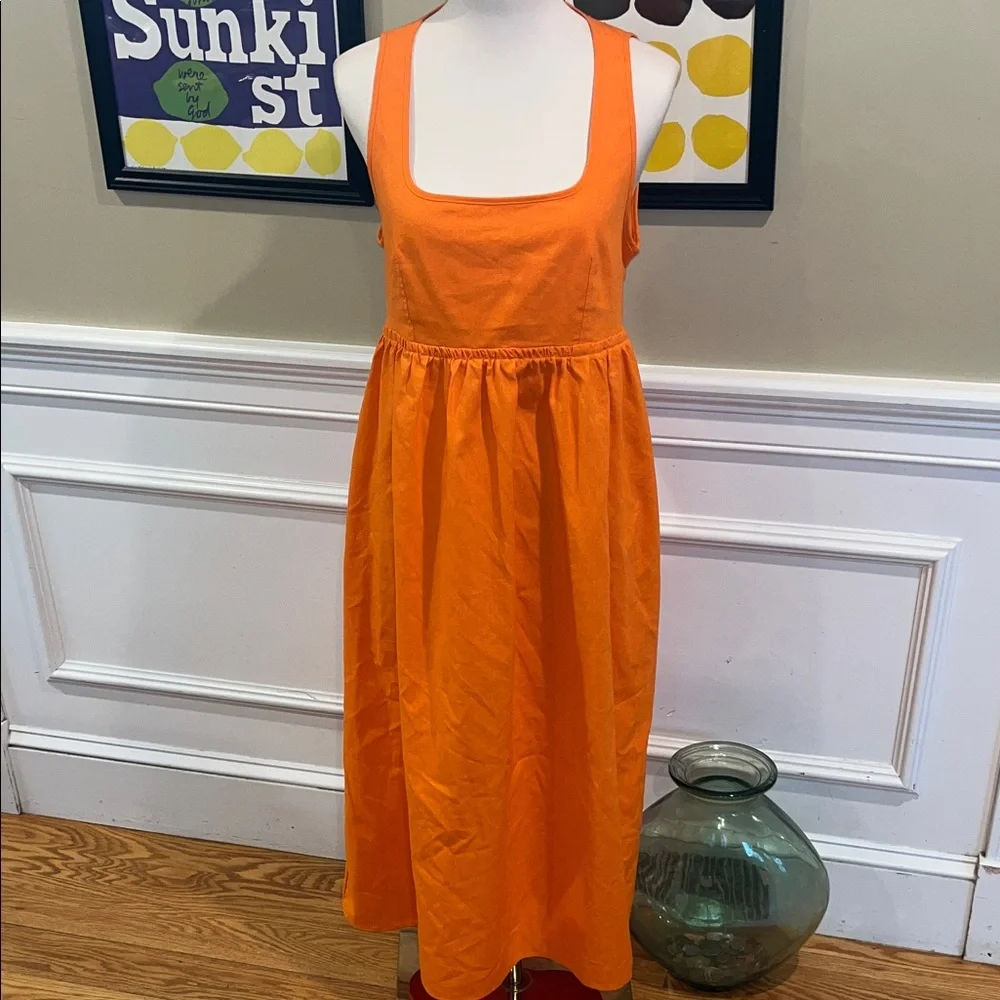 Tangerine o.p.t. Maribella Linen Blend Midi Dress in Orange Glow - Picture 2 of 8